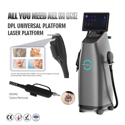 Verticale Draagbare Dubbele Handvatten Ipl Diode Laser Ontharing Machine Prijs: