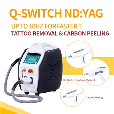 Nd Yag Laser Draagbare Laser Tattoo Verwijdering Machine Carbon Peeling
